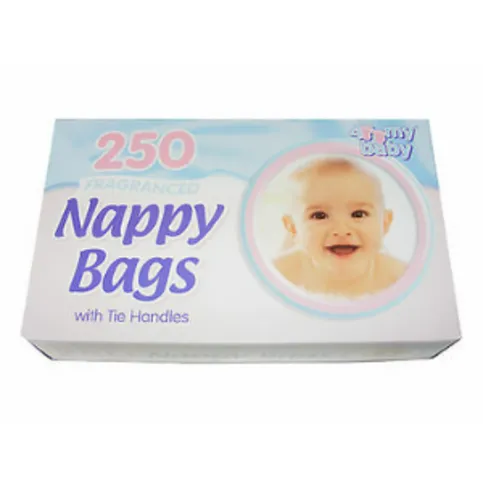 250 Baby Nappy Bags with Tie Handles