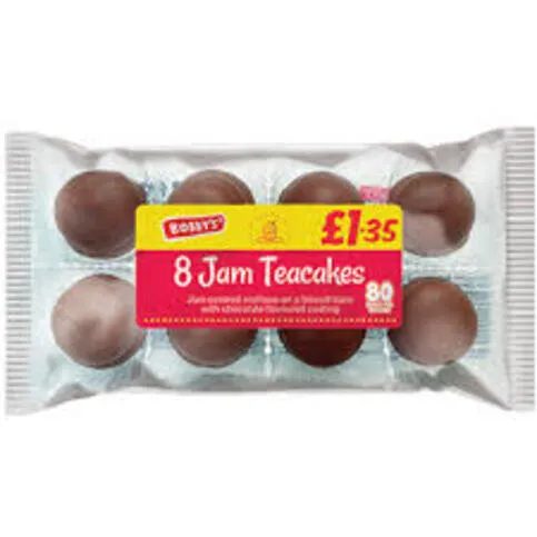 Bobby's Jam Teacakes 8 Pack