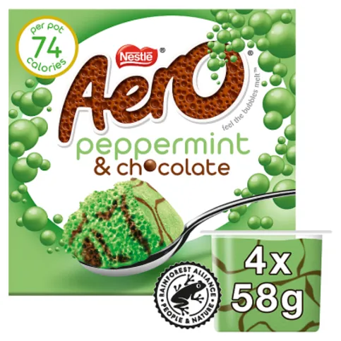 Aero Peppermint & Chocolate Bubbly Mousse 4 x 58g