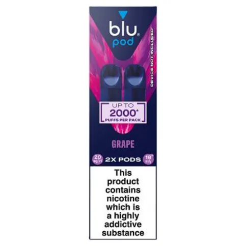 Blu Pod Grape Vape Pods 20mg/ml 2 Pack