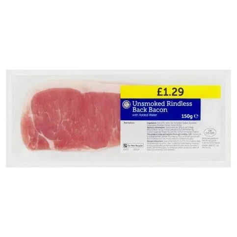 Euro Shopper Unsmoked Bacon 150g