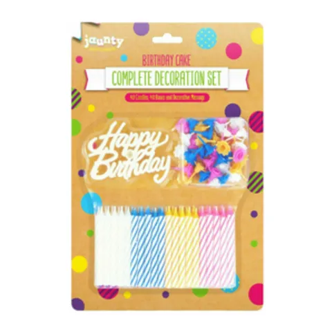 Happy Birthday Cake Decoration Set Candle Topper