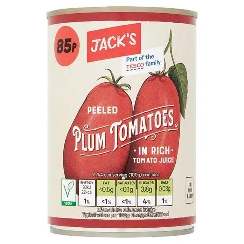 Jacks Plum Tomatoes 400g