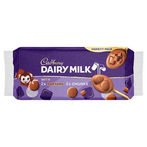 Cadbury Dairy Milk Milk Chocolate Buttons & Chunks Chocolate Desserts 4 x 75g (300g)