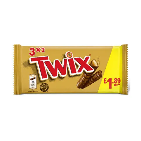 Twix Caramel & Milk Chocolate Fingers Biscuit Snack Bars Multipack £1.89 PMP 3x40g