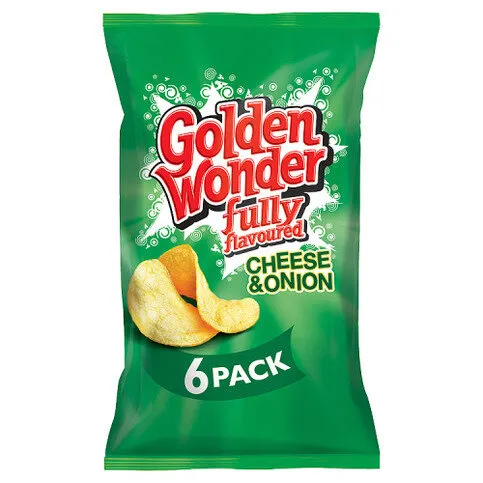 Golden Wonder Fully Flavoured Cheese & Onion 6 x 25g