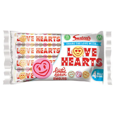 Swizzels Limited Edition Emojis Love Hearts 4 Rolls 105g