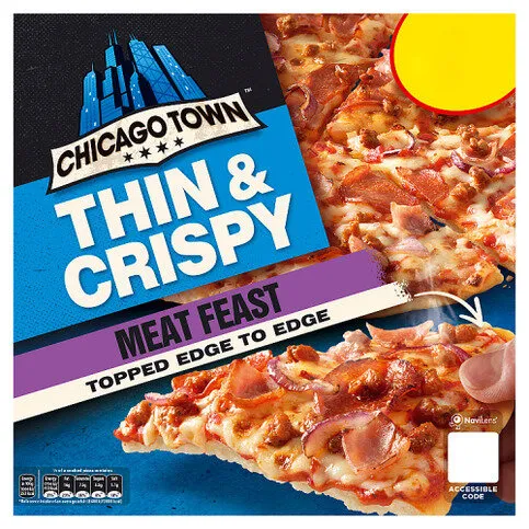 Chicago Town Thin & Crispy Meat Feast Pizza 325g