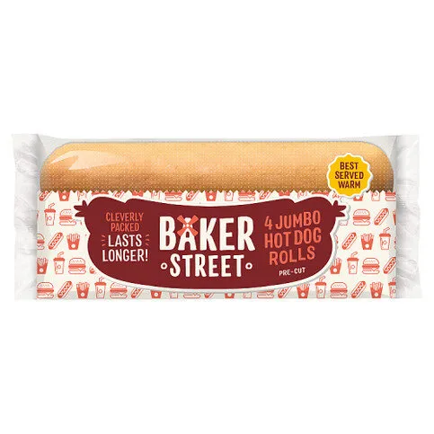 Baker Street 4 Jumbo Hot Dog Rolls