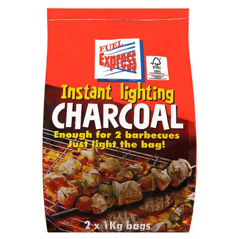 Fuel Express Instant Lighting Charcoal 2 x 1kg Bags