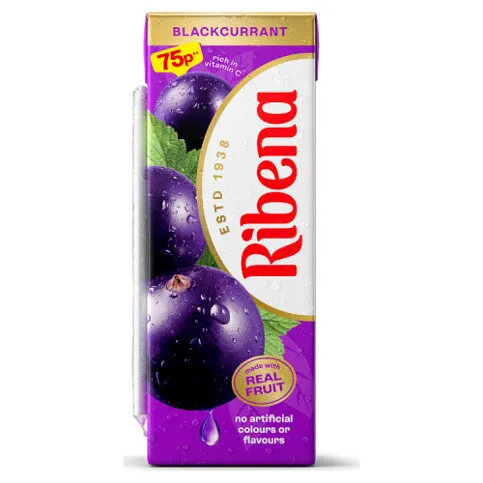 Ribena Blackcurrant Juice Drink Carton 250ml PMP 75p