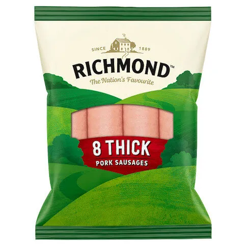 Richmond 8 Thick Pork Sausages 410g