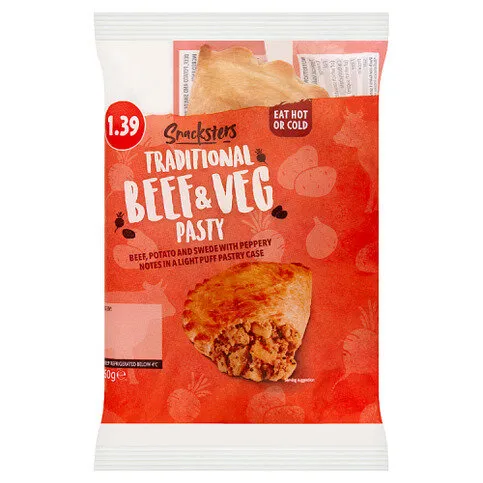 Snacksters Traditional Beef & Veg Pasty 150g