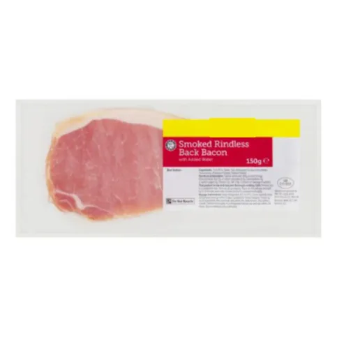 Euro Shopper Smoked Rindless Back Bacon 150g