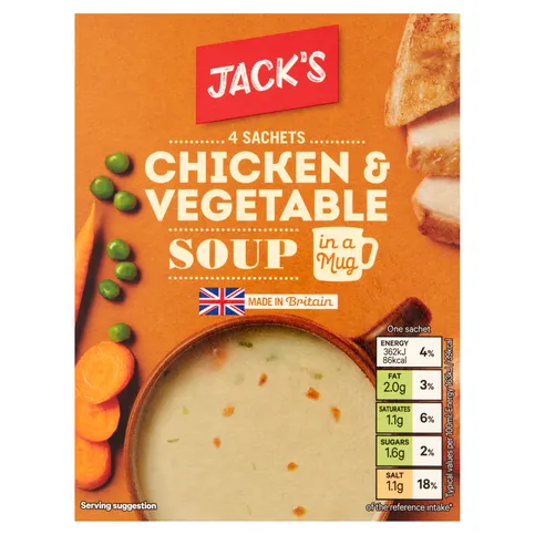 Jack's Chicken & Vegetable Soup with Croutons 5 x 22g (110g)