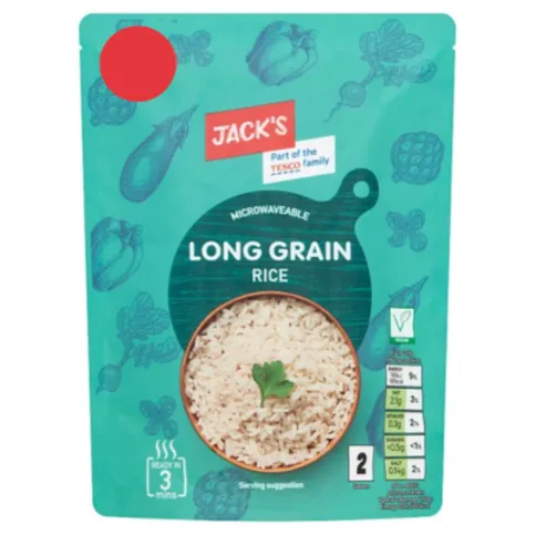 Jack’s Microwaveable Long Grain Rice 250g
