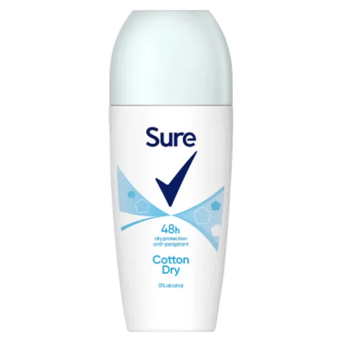 Sure Anti-Perspirant Deodorant Roll On Cotton Dry 50ml