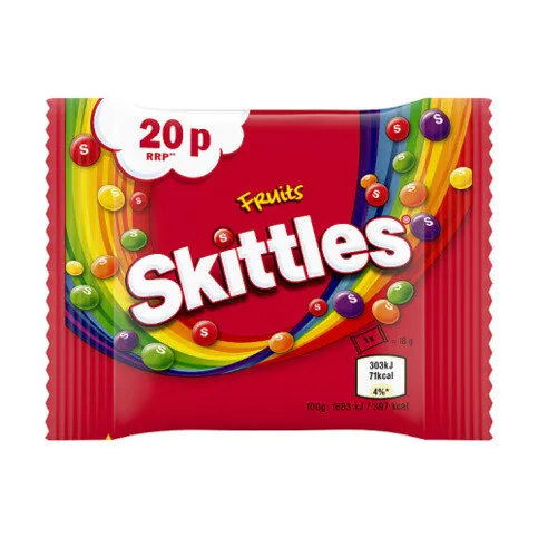 Skittles Fruits Sweets £0.20 PMP Bag 18g

