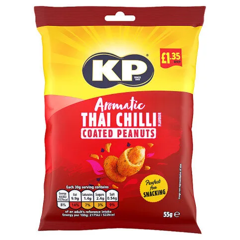 KP Aromatic Thai Chilli Flavour Coated Peanuts 55g