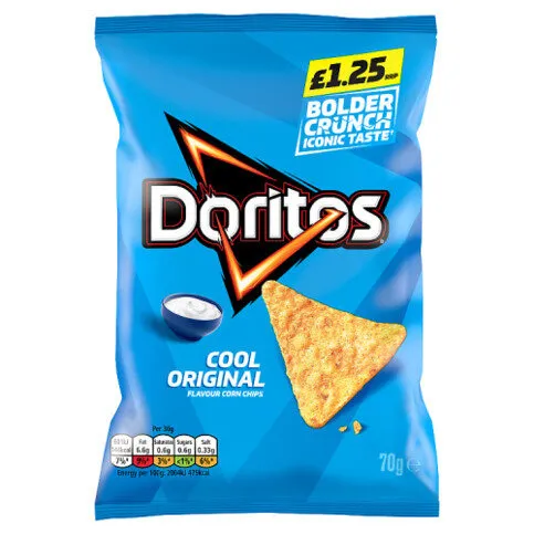 Doritos Cool Original Tortilla Chips Sharing Bag Crisps 70g PMP £1.25 RRP