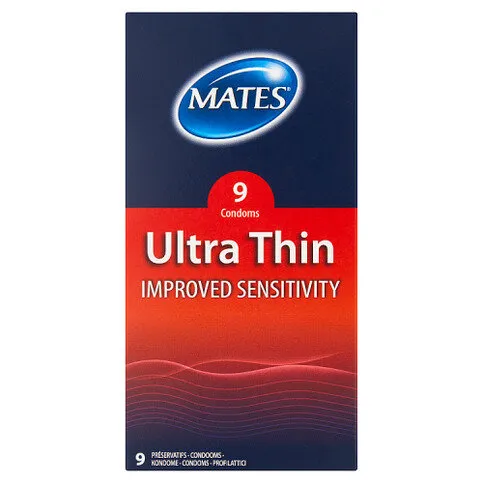 Mates 9 Ultra Thin Improved Sensitivity Condoms