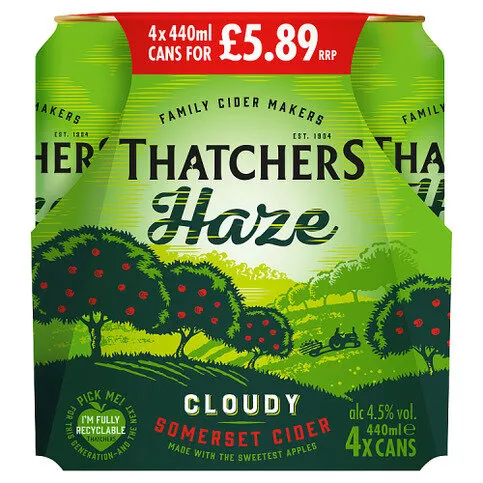 Thatchers Haze Cloudy Somerset Cider 4 x 440ml
