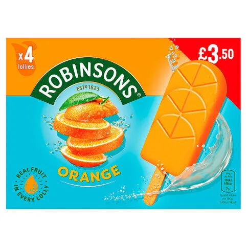 Robinsons Orange Lollies 4 x 60g (240g)